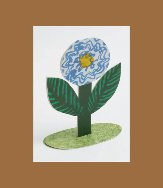 Blauwe bloem staande kaart