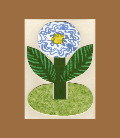 Blauwe bloem staande kaart