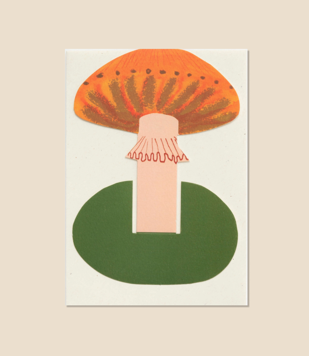 Oranje paddenstoel staande kaart